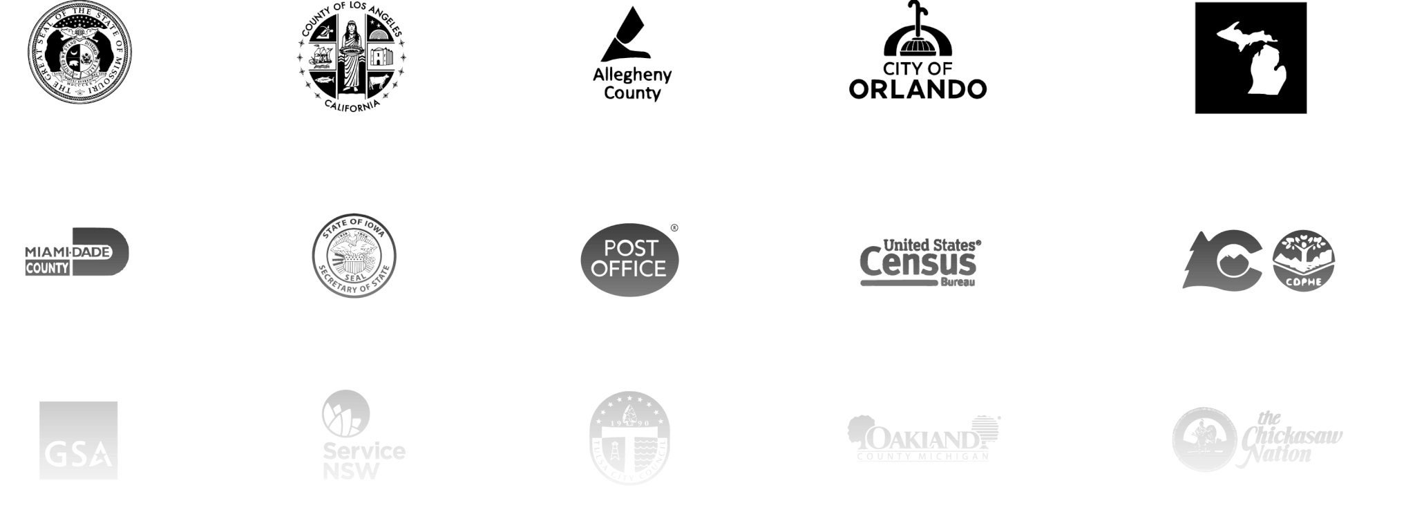 Variety of governmental logos